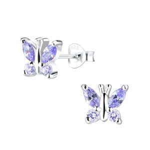 Silver Butterfly Stud Earrings